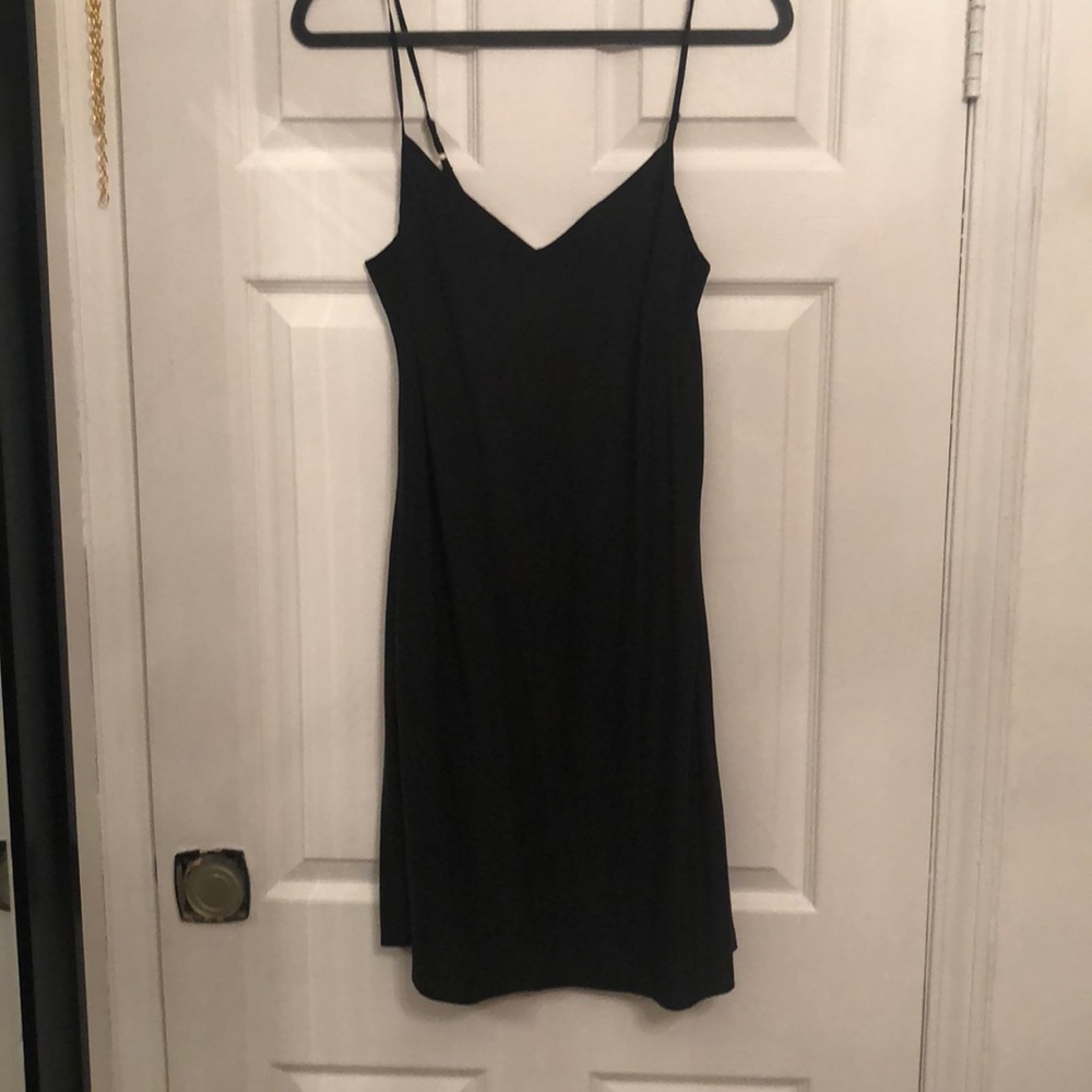 J. Crew black 100% silk slip dress
